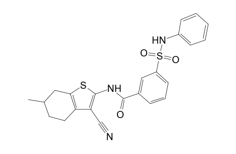 N-(3-cyano-6-methyl-4,5,6,7-tetrahydro-1-benzothiophen-2-yl)-3-(phenylsulfamoyl)benzamide