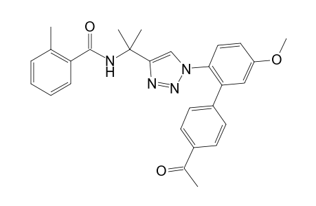 N-(2-(1-(4'-acetyl-5-methoxy-[1,1'-biphenyl]-2-yl)-1H-1,2,3-triazol-4-yl)propan-2-yl)-2-methylbenzamide