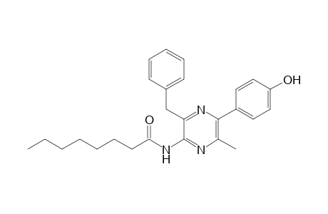 3-Benzyl-5-(4-hydroxyphenyl)-6-methyl-2-octanamidopyrazine