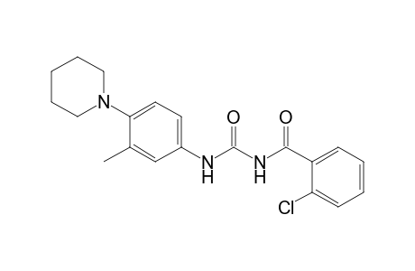 Benzamide, 2-chloro-N-[[[3-methyl-4-(1-piperidinyl)phenyl]-amino]carbonyl]-