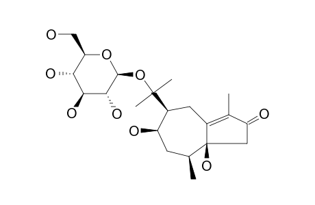 #2;1-BETA-HYDROXYTORILOLONE-11-O-BETA-D-GLUCOPYRANOSIDE;(1-BETA,7-BETA,8-BETA,10-BETA)-1,8,11-TRIHYDROXY-4-GUAIEN-3-ONE-11-O-BETA-D-GLUCOPYRANOSIDE