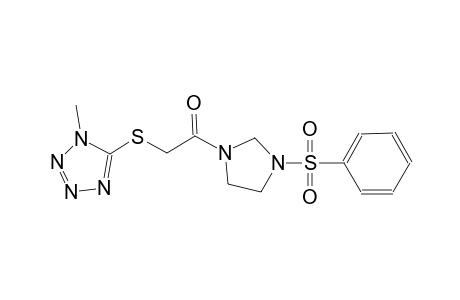 1-methyl-5-({2-oxo-2-[3-(phenylsulfonyl)-1-imidazolidinyl]ethyl}sulfanyl)-1H-tetraazole