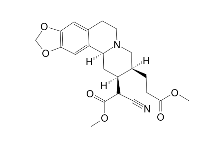 2-[(2S,3S,12bS)-3-(3-keto-3-methoxy-propyl)-2,3,4,6,7,12b-hexahydro-1H-[1,3]benzodioxolo[6,5-a]quinolizin-2-yl]-2-cyano-acetic acid methyl ester