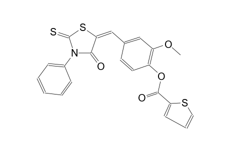 2-thiophenecarboxylic acid, 2-methoxy-4-[(E)-(4-oxo-3-phenyl-2-thioxo-5-thiazolidinylidene)methyl]phenyl ester