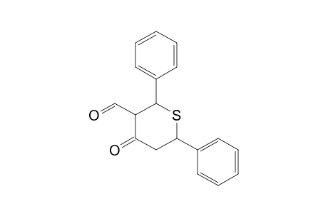 2H-thiopyran-3-carboxaldehyde, tetrahydro-4-oxo-2,6-diphenyl-