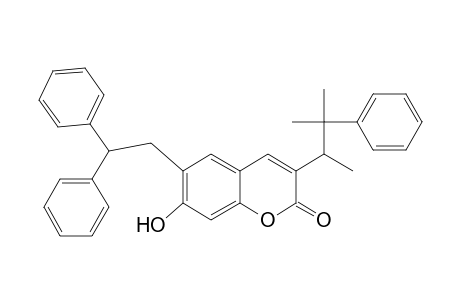 2H-1-Benzopyran-2-one, 3-(1,2-dimethyl-2-phenylpropyl)-6-(2,2-diphenylethyl)-7-hydroxy-