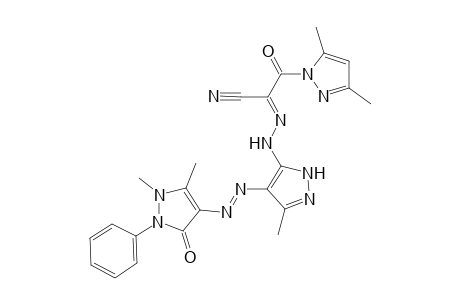 3-(3,5-Dimethyl-1H-pyrazol-1-yl)-3-oxo-2-[2-{4-((1,5-dimethyl-3-oxo-2-phenyl-2,3-dihydro-1H-pyrazol-4-yl)-diazenyl)-3-methyl-1H-pyrazol-5-yl}hydrazono]-propanenitrile