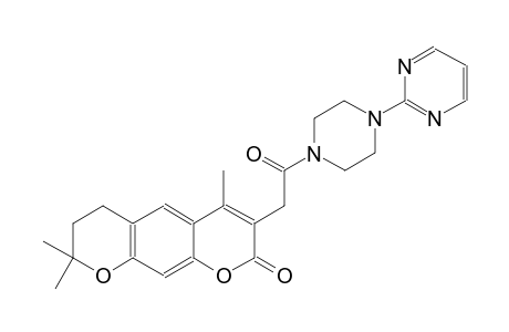 4,8,8-trimethyl-3-(2-oxo-2-(4-(pyrimidin-2-yl)piperazin-1-yl)ethyl)-7,8-dihydropyrano[3,2-g]chromen-2(6H)-one