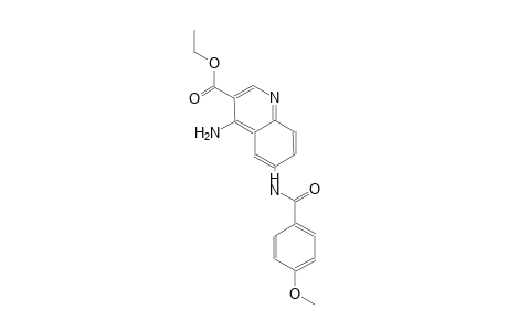 3-quinolinecarboxylic acid, 4-amino-6-[(4-methoxybenzoyl)amino]-, ethyl ester