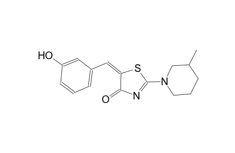 (5E)-5-(3-hydroxybenzylidene)-2-(3-methyl-1-piperidinyl)-1,3-thiazol-4(5H)-one