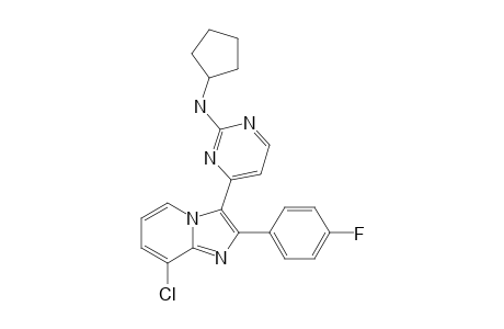 4-[8-CHLORO-2-(4-FLUOROPHENYL)-IMIDAZO-[1,2-A]-PYRIDIN-3-YL]-N-CYCLOPENTYL-2-PYRIMIDINAMINE