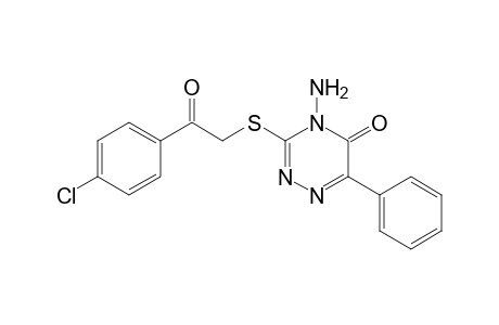 4-Amino-3-(2-p-chlorophenyl-2-oxo-ethylsulfanyl)-6-phenyl-4H-[1,2,4]triazin-5-one