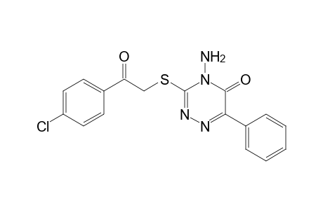 4-Amino-3-(2-p-chlorophenyl-2-oxo-ethylsulfanyl)-6-phenyl-4H-[1,2,4]triazin-5-one