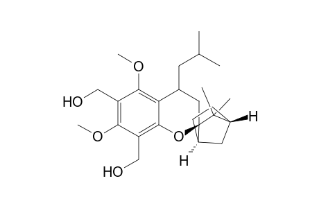 Spiro[2H-1-benzopyran-2,2'-bicyclo[2.2.1]heptane]-6,8-dimethanol, 3,4-dihydro-5,7-dimethoxy-3',3'-dimethyl-4-(2-methylpropyl)-, [1'R-[1'.alpha.,2'.alpha.(R*),4'.alpha.]]-