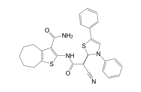 2-(2-Cyano-2-(3,5-diphenylthiazol-2[3H]-ylidene)acetamido)-5,6,7,8-tetrahydro-4H-cyclohepta[b]thiophene-3-carboxamide