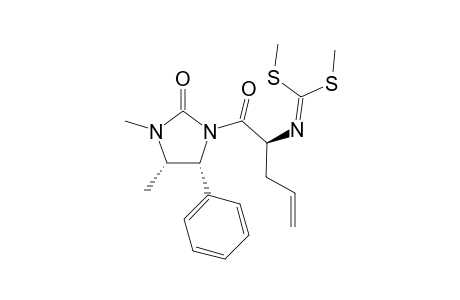 (2S,4'S,5'R)-1-(3',4'-Dimethyl-2'-oxo-5'-phenyl-1'-imidazolyldinyl)-2-[bis(methylsulfanyl)methyleneamino]-4-penten-1-one