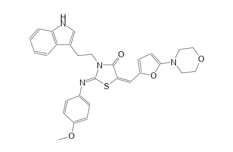 (2Z,5E)-3-[2-(1H-indol-3-yl)ethyl]-2-[(4-methoxyphenyl)imino]-5-{[5-(4-morpholinyl)-2-furyl]methylene}-1,3-thiazolidin-4-one