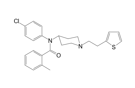 N-(4-Chlorophenyl)-N-(1-[(2-thiophen-2-yl)ethyl]piperidin-4-yl)-2-methylbenzamide