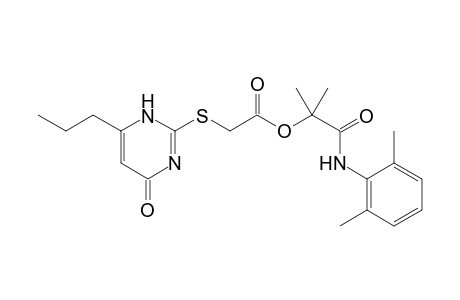 1-([2,6-Dimethylphenyl]amino)-2-methyl-1-oxopropan-2-yl 2-([4-oxo-6-propyl-1,4-dihydropyrimidin-2-yl]thio)acetate