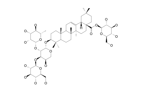 #2;ILEKUDINOSIDE-A;3-O-BETA-D-GLUCOPYRANOSYL-(1->3)-[ALPHA-L-RHAMNOPYRANOSYL-(1->2)]-ALPHA-L-ARABINOPYRANOSYL-OLEANOLIC-ACID-28-O-BETA-D-GLUCOPYRANOSYLESTER