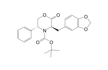 (3R,5R)-2-keto-5-phenyl-3-piperonyl-morpholine-4-carboxylic acid tert-butyl ester