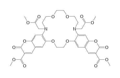 Dimethyl 7,16-di(methoxycarbonylmethyl)-1(2),6(2)-dioxo-2,5,10,13-tetraoxa-7,16-diaza-1(7,6),6(6,7)-di(2H-2-benzenopyrana)cyclohexadecaphane-1(3),6(3)-dicarboxylate