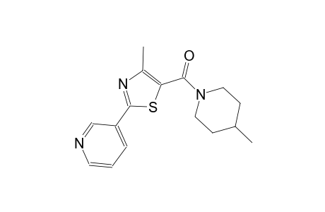 4-methyl-1-{[4-methyl-2-(3-pyridinyl)-1,3-thiazol-5-yl]carbonyl}piperidine