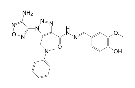 1-(4-amino-1,2,5-oxadiazol-3-yl)-N'-[(E)-(4-hydroxy-3-methoxyphenyl)methylidene]-5-[(methylanilino)methyl]-1H-1,2,3-triazole-4-carbohydrazide