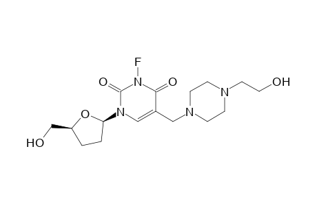 2',3'-Dideoxy-3-fluoro-5-[4'-( 2"-hydroxyethyl)piperazinomethyl]uridine