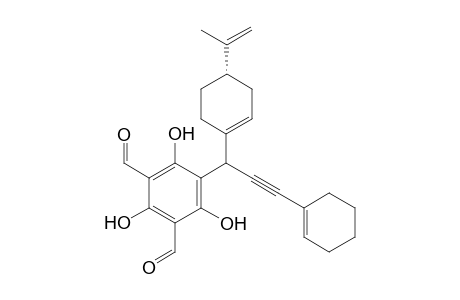 5-(3-(Cyclohex-1-en-1-yl)-1-((S)-4-(prop-1-en-2-yl)cyclohex-1-en-1-yl)prop-2-yn-1-yl)-2,4,6-trihydroxyisophthalaldehyde