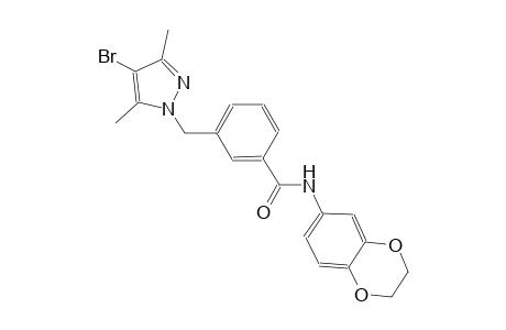 3-[(4-bromo-3,5-dimethyl-1H-pyrazol-1-yl)methyl]-N-(2,3-dihydro-1,4-benzodioxin-6-yl)benzamide