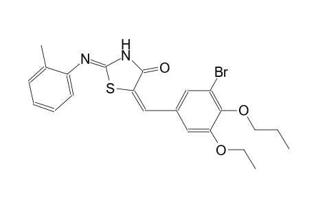(2Z,5E)-5-(3-bromo-5-ethoxy-4-propoxybenzylidene)-2-[(2-methylphenyl)imino]-1,3-thiazolidin-4-one