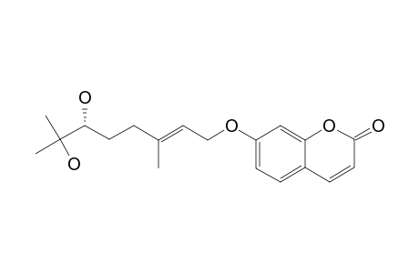 MARMIN;7-(6',7'-DIHYDROXYGERANYLOXY-COUMARIN