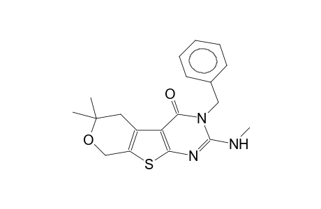 2-methylamino-3-benzyl-4-oxo-6,6-dimethyl-3,4,5,6-tetrahydro-8H-pyrano[4',3':4,5]thieno[2,3-d]pyrimidine