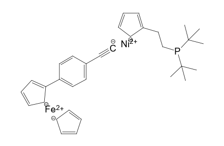 iron(II) nickel(II) 2-(2-(di-tert-butylphosphaneyl)ethyl)cyclopenta-2,4-dien-1-ide 2-(4-(ethyn-1-ide-2-yl)phenyl)cyclopenta-2,4-dien-1-ide cyclopenta-2,4-dien-1-ide