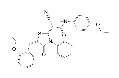 (2E)-2-cyano-2-[(5E)-5-(2-ethoxybenzylidene)-4-oxo-3-phenyl-1,3-thiazolidin-2-ylidene]-N-(4-ethoxyphenyl)ethanamide