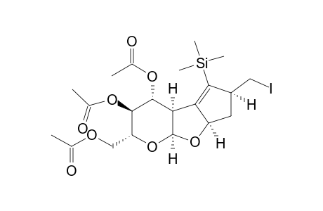 (2R,3S,4R,4aR,6R,7aR,8aS)-2-[(Acetoxy)methyl]-6-(iodomethyl)-5-trimethylsilyl-3,4,4a,7,7a,8a-hexahydro-2H,6H-cyclopenta[4,5]furo[2,3-b]pyran-3,4-diol diacetatea