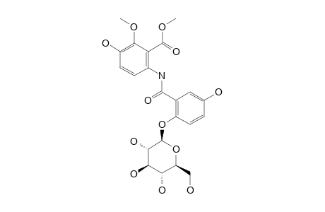 N-(2'-BETA-GLUCOPYRANOSYL-5'-HYDROXYSALICYL)-5-HYDROXY-6-METHOXYANTHRANILIC-ACID-METHYLESTER