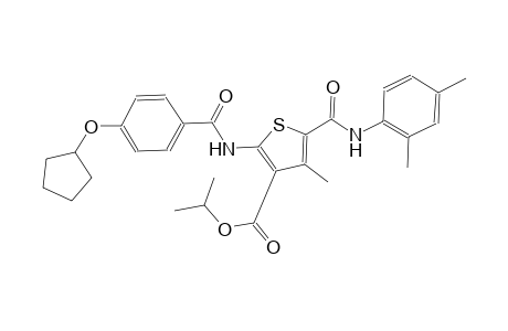 isopropyl 2-{[4-(cyclopentyloxy)benzoyl]amino}-5-[(2,4-dimethylanilino)carbonyl]-4-methyl-3-thiophenecarboxylate