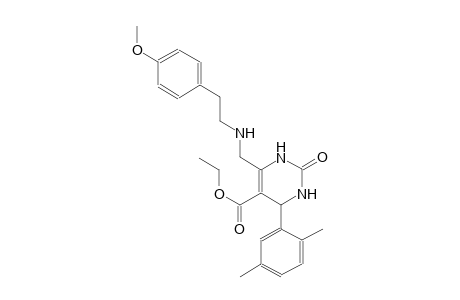 5-Pyrimidinecarboxylic acid, 4-(2,5-dimethylphenyl)-1,2,3,4-tetrahydro-6-[[[2-(4-methoxyphenyl)ethyl]amino]methyl]-2-oxo-, ethyl ester