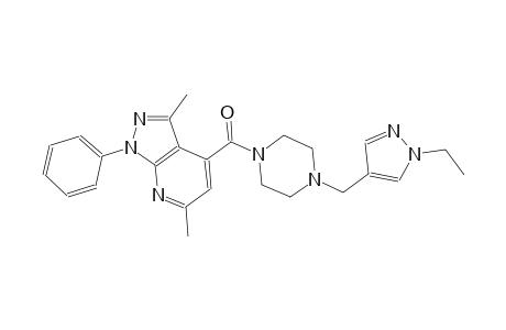 4-({4-[(1-ethyl-1H-pyrazol-4-yl)methyl]-1-piperazinyl}carbonyl)-3,6-dimethyl-1-phenyl-1H-pyrazolo[3,4-b]pyridine