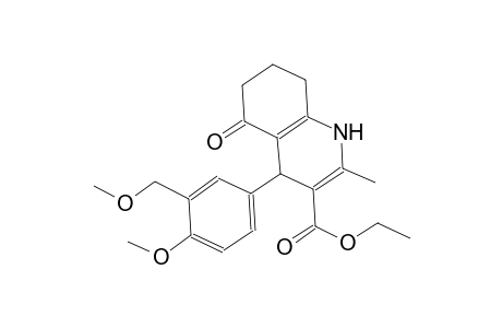 ethyl 4-[4-methoxy-3-(methoxymethyl)phenyl]-2-methyl-5-oxo-1,4,5,6,7,8-hexahydro-3-quinolinecarboxylate