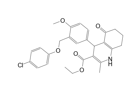 ethyl 4-{3-[(4-chlorophenoxy)methyl]-4-methoxyphenyl}-2-methyl-5-oxo-1,4,5,6,7,8-hexahydro-3-quinolinecarboxylate