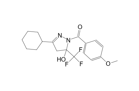 3-Cyclohexyl-1-(4-methoxybenzoyl)-5-(trifluoromethyl)-4,5-dihydro-1H-pyrazol-5-ol