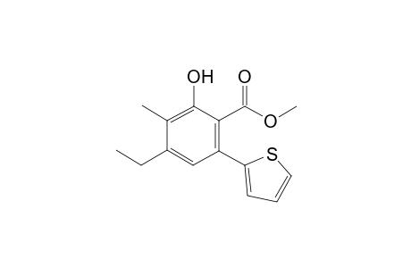 Methyl 2-hydroxy-3-methyl-4-ethyl-6-(2'-thienyl)-benzoate