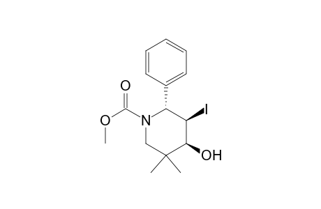 1-Piperidinecarboxylic acid, 4-hydroxy-3-iodo-5,5-dimethyl-2-phenyl-, methyl ester, (2.alpha.,3.beta.,4.beta.)-