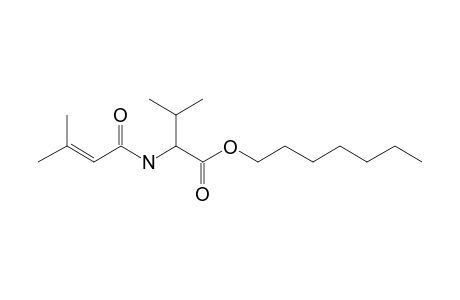 L-Valine, N-(3-methylbut-2-enoyl)-, heptyl ester