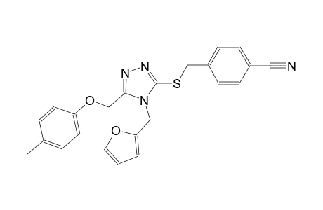 4-[({4-(2-furylmethyl)-5-[(4-methylphenoxy)methyl]-4H-1,2,4-triazol-3-yl}sulfanyl)methyl]benzonitrile
