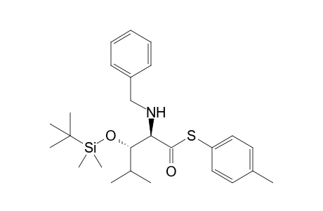 (2R,3S)-2-(benzylamino)-3-[tert-butyl(dimethyl)silyl]oxy-4-methyl-pentanethioic acid S-(p-tolyl) ester