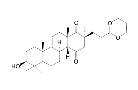 4,4,17-Trimethyl-17-[2-(1,3-dioxolan-2-yl)ethyl]-3-.beta.-hydroxy-D-homoandrostan-15,18-dione